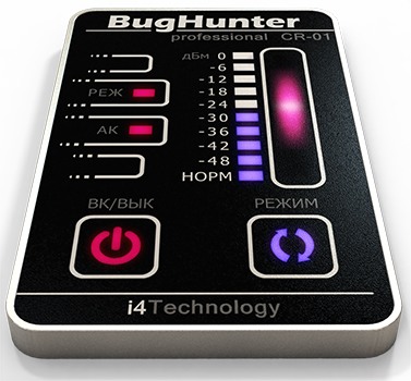 Сенсорное управление и TOUCH-панель детектора жучков BugHunter CR-1 