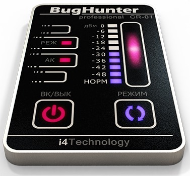 Сенсорное управление и TOUCH-панель детектора жучков BugHunter CR-1
