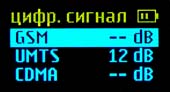 Информация на дисплее детектора в режиме мониторинга цифровых сигналов